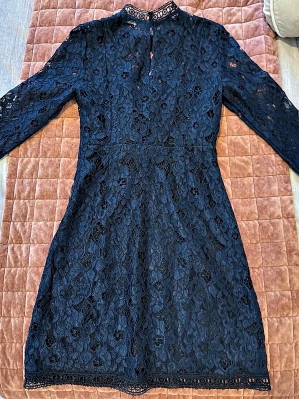 Zara Basic Floral Lace Mini Dress Blue Size XS